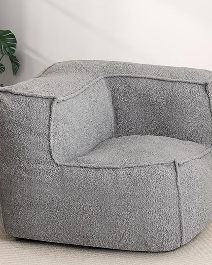 HIGOGOGO Modular Sectional Bean Bag Sofa Chair, Bean Bag Couch with Foam Chunk Filling, Removable & Washable Sherpa Cover, Floor Sofa for Family Living Room Bedroom, Type L - LeafyLoom