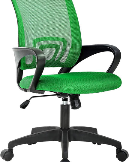 Home Office Chair Ergonomic Desk Chair Mesh Computer Chair with Lumbar Support Armrest Adjustable Rolling Swivel Chair for Women Adults, Green - LeafyLoom