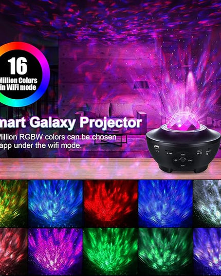 Galaxy Projector Star Projector Night Lights for Bedroom with Music Speaker & Remote Control Work with Smart App & Alexa,Galaxy Light Projector for Bedroom Ceiling for Baby Kids Adult Boys Room Decor… - LeafyLoom