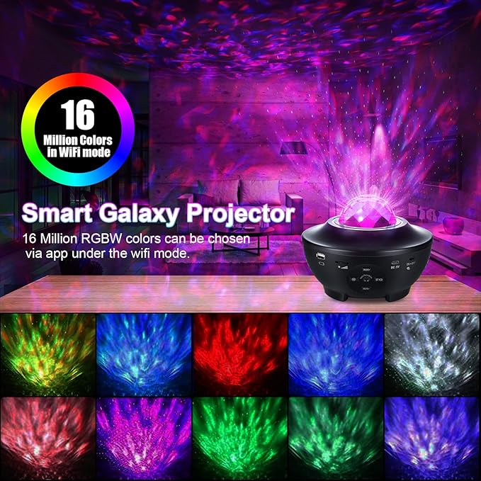 Galaxy Projector Star Projector Night Lights for Bedroom with Music Speaker & Remote Control Work with Smart App & Alexa,Galaxy Light Projector for Bedroom Ceiling for Baby Kids Adult Boys Room Decor… - LeafyLoom