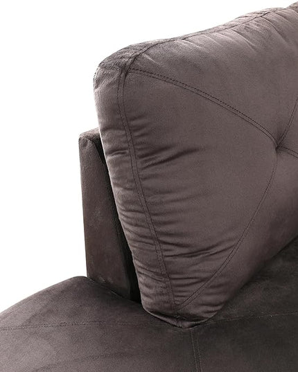 L-Shaped Sectional Couches with 66.5'' Chaise Lounge & Storage Ottoman Modular Room Sofas for Home Office Apartment, Large Living Furniture, 97'' Left Hand Facing, Espresso Flannel - LeafyLoom