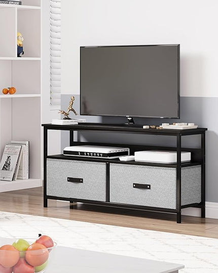 IDEALHOUSE Dresser TV Stand 50 Inch Entertainment Center with Storage TV Stand for Bedroom Small TV Stand Dresser with Drawers and Shelves, TV & Media Console Table Furniture for Living Room, Grey - LeafyLoom