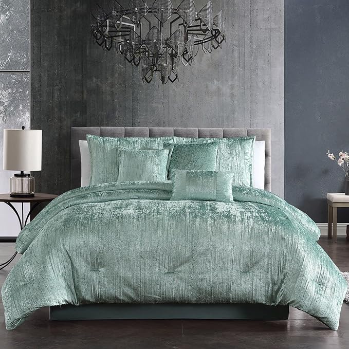 Riverbrook Home Turin Comforter Set, King, Spa, 7-Piece Set - LeafyLoom