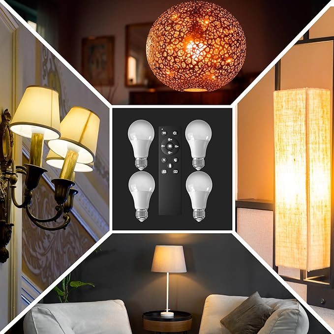 4 Lamps + Remote Control for - Floor Lamps for Living Room - 3 Lights Mode Tall Lamp for Living Room - Corner 360 Reading Lamps Floor Standing LED Floor Lamps for Living Room Floor Lamp with Remote - LeafyLoom