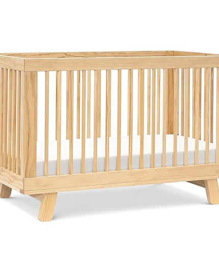 babyletto Hudson 3-in-1 Convertible Crib with Toddler Bed Conversion Kit in Natural, Greenguard Gold Certified - LeafyLoom