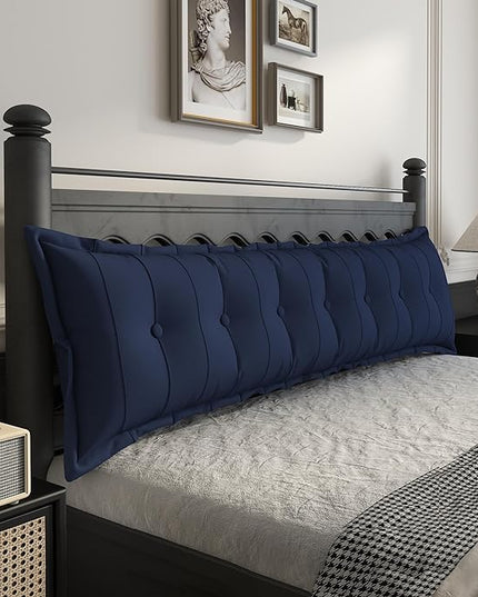 Johnear Headboard Pillow Large Reading Pillows for Sitting in Bed Adult Daybed Cushion Backrest Bolster Pillow Support Positioning Sofa Rest （Blue, 76 x 3 x 20 inches） - LeafyLoom