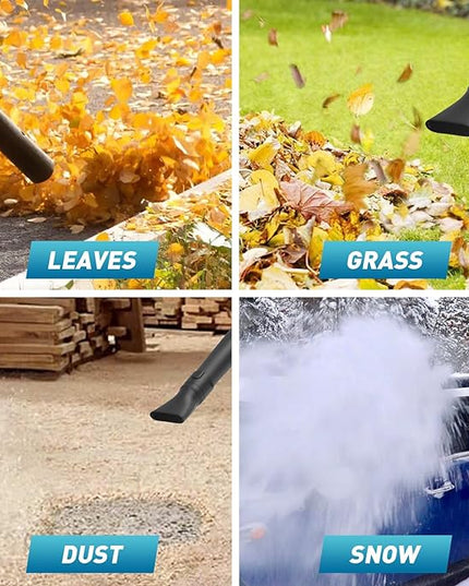 Leaf Blower Cordless, 20V Battery Powered Electric Leaf Blower with 2 Batteries & Charger, 6 Speed Mode, 420CFM Handheld Leaf Blowers for Lawn Care, Patio, Yard, Sidewalk, Blowing Snow - LeafyLoom