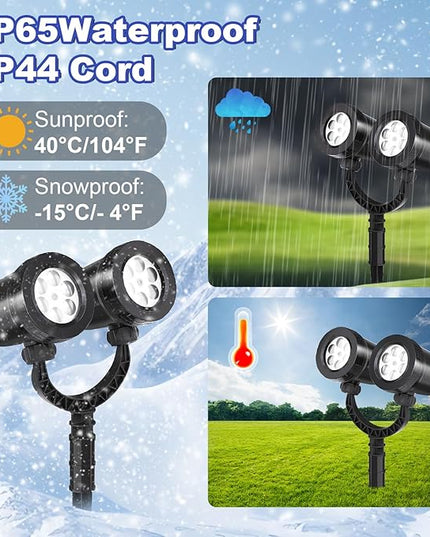 Snowflake Projection Light, Christmas Outdoor Double Headed Snowflake Projection Light, LED Snowfall Spotlight IP65 Waterproof Rating, Suitable for Christmas Garden Decoration (HT-TY-13) MVRPDXC