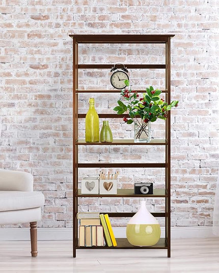 Casual Home Mission Style 5-Shelf Bookcase, Walnut - LeafyLoom