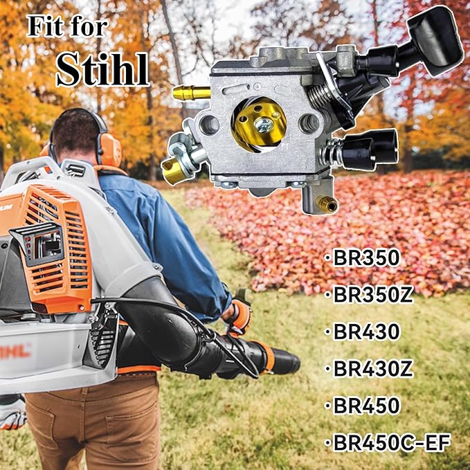 Carburetor Compatible with Stihl BR350 BR350Z BR430 BR450 SR430 SR450 Backpack Blower Replace# 4244 120 0606, Carb Repair Kit Compatible with Zama C1Q-S210 C1Q-S210B C1Q-S209C - LeafyLoom