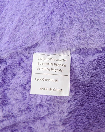A Nice Night Faux Fur Reading Pillow Bed Wedge Large Adult Children Backrest with Arms Back Support for Sitting Up in Bed/Couch for Bedrest,LightPurple - LeafyLoom