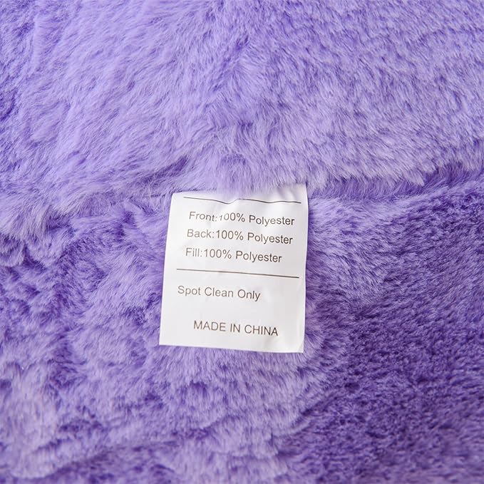 A Nice Night Faux Fur Reading Pillow Bed Wedge Large Adult Children Backrest with Arms Back Support for Sitting Up in Bed/Couch for Bedrest,LightPurple - LeafyLoom