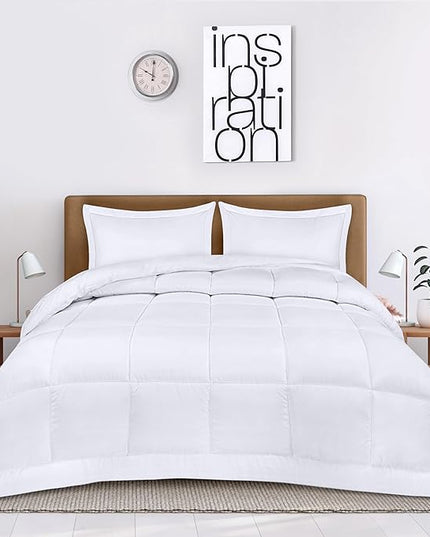 Utopia Bedding King Size Comforter Set with 2 Pillow Shams, Bedding Comforter Sets, Down Alternative White Comforter, Soft and Comfortable, Machine Washable - LeafyLoom