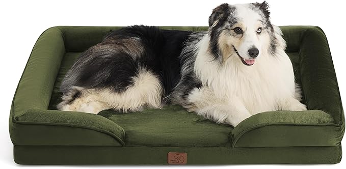 Bedsure Orthopedic Dog Bed for Extra Large Dogs - XL Washable Dog Sofa Beds Large, Supportive Foam Pet Couch Bed with Removable Washable Cover, Waterproof Lining and Nonskid Bottom, Winter Moss BEDSURE