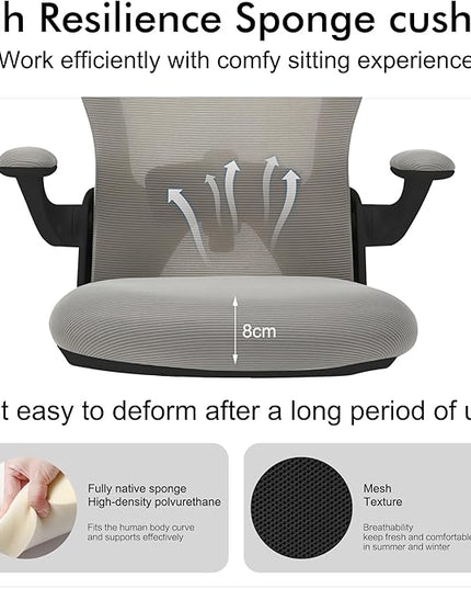 Ergonomic Office Chairs with Adjustable Lumbar Support,Mesh Desk Chair with Adjustable Arms and Wheels,Computer Desk Chair for Home Office Essentials（Headrests,Black） - LeafyLoom