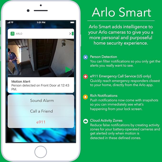 Arlo (VMC4030P-100NAS) Pro 2 - Add-on Camera, Rechargeable, Night Vision, Indoor/Outdoor, HD Video 1080p, Two-Way Talk, Wall Mount, Cloud Storage Included, Works with Arlo Pro Base Station, Kit Only NETGEAR