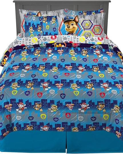 Franco Kids Bedding Super Soft Comforter and Sheet Set with Sham, 7 Piece Full Size, Paw Patrol Movie - LeafyLoom