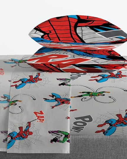 Marvel Spiderman Spidey VS 7 Piece Full Size Bed Set - includes Comforter & Sheet Set Bedding - Super Soft Fade Resistant Microfiber (Official Product) - LeafyLoom