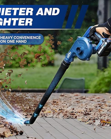 Cordless Leaf Blower with Battery and Charger,22V Lightweight and Efficient Battery Powered Blower,150CFM Portable and Compact Yard Blower,Rechargeable Motor Versatile Electric Blower - LeafyLoom