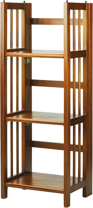 Casual Home 3-Shelf 14" Wide Folding Bookcase, Honey Oak (New) - LeafyLoom