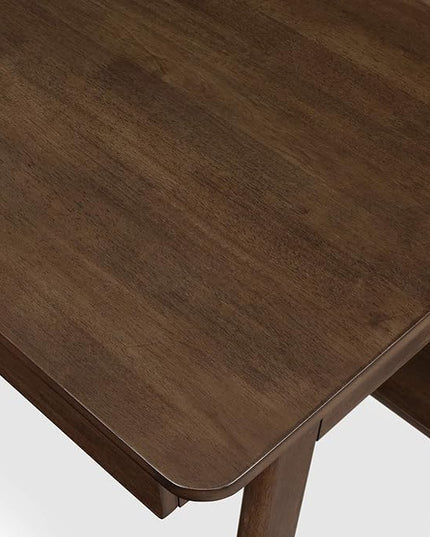 Finch Darren Home Office Drawer Mid Century Accent Desk, 43 Inch Wide Simple Modern Study Table, Walnut Brown - LeafyLoom