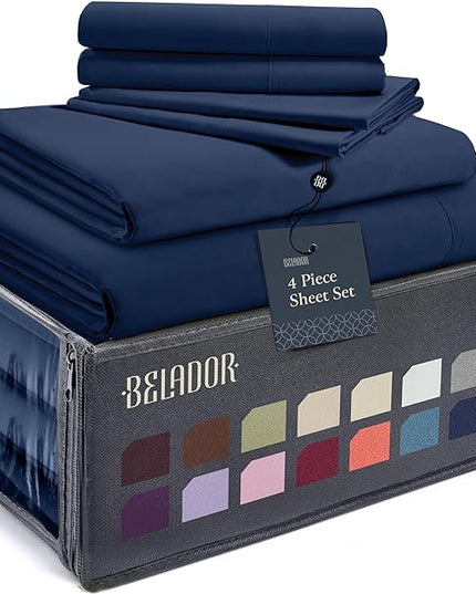 BELADOR Silky Soft Twin XL Sheet Set - Luxury Bed Sheets for Twin XL Size Bed, Secure-Fit Deep Pocket Sheets with Elastic, Breathable Hotel Sheets and Pillowcase Set, Wrinkle Free Oeko-Tex Sheets - LeafyLoom