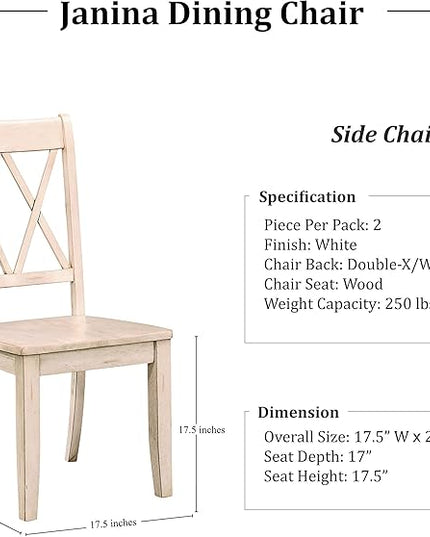 Homelegance Dining Chair (Set of 2), White - LeafyLoom