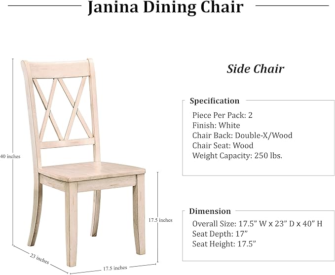 Homelegance Dining Chair (Set of 2), White - LeafyLoom