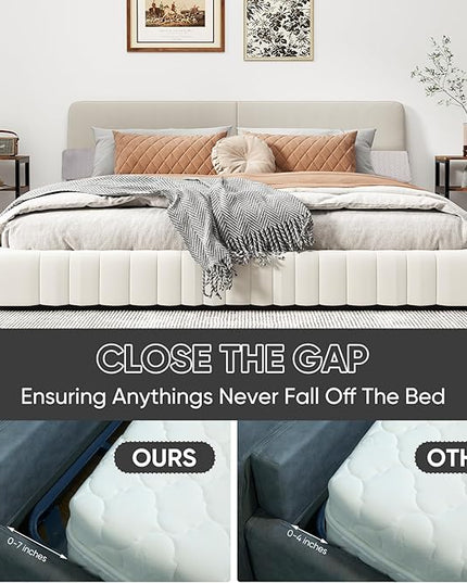 4 Modes Queen Size Wedge Pillow Headboard for Bed Gap, Foldable Bed Wedge Pillow Gap Filler, Mattress Gap Filler, Long Pillow for Bed Triangle Pillow, Fill The Gap (0-7) Between Headboard and Mattress - LeafyLoom