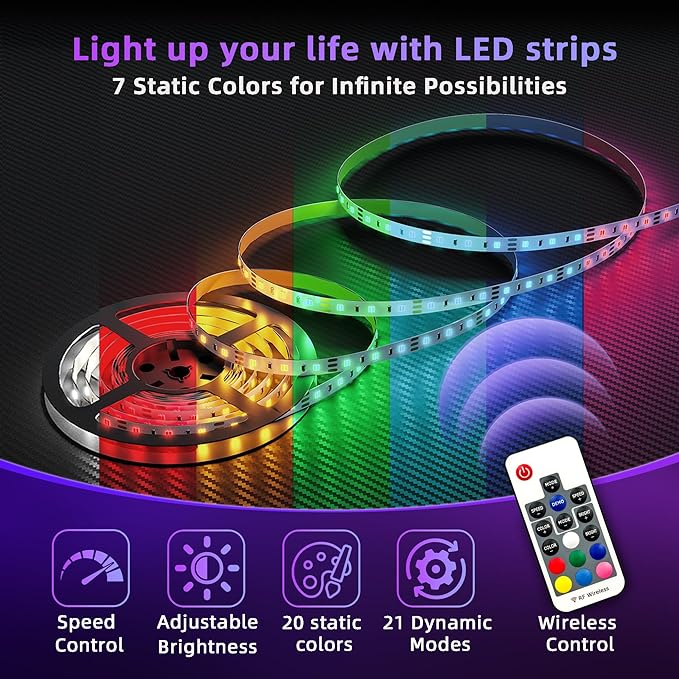 Gaming Desk with Power Outlets and LED Lights, 47 Inch L Shaped Computer Desk with Monitor Stand and Storage Shelves, Corner Desk Small Computer Table Desk for Home Office, Carbon Fiber Black - LeafyLoom