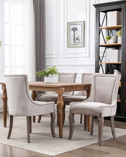 NicBex Haerin-SD-00083-LWJ Dining Chairs, 24"x21.6"x36.4", Beige - LeafyLoom
