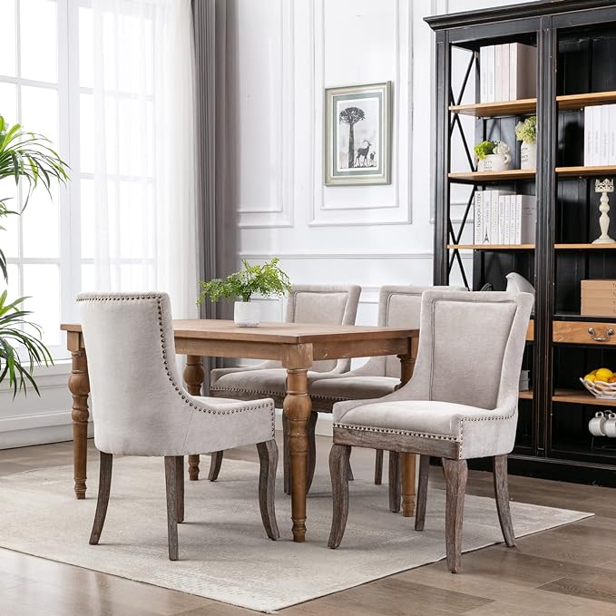 NicBex Haerin-SD-00083-LWJ Dining Chairs, 24"x21.6"x36.4", Beige - LeafyLoom