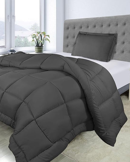 Utopia Bedding Twin Comforter Set Kids with 1 Pillow Sham, Bedding Comforter Sets, Down Alternative Grey Comforter, Soft and Comfortable, Machine Washable - LeafyLoom