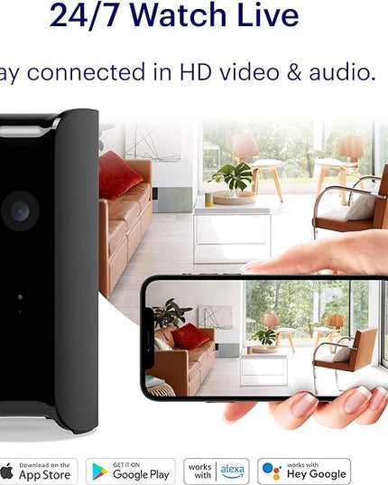 Canary View Indoor Home Security Camera 1080p HD WiFi IP | 24/7 Watch Live Video, Motion Alerts, Two-Way Talk, Night Vision, 10x Zoom, Private Mode, Works with Alexa, Google Assistant and More Canary