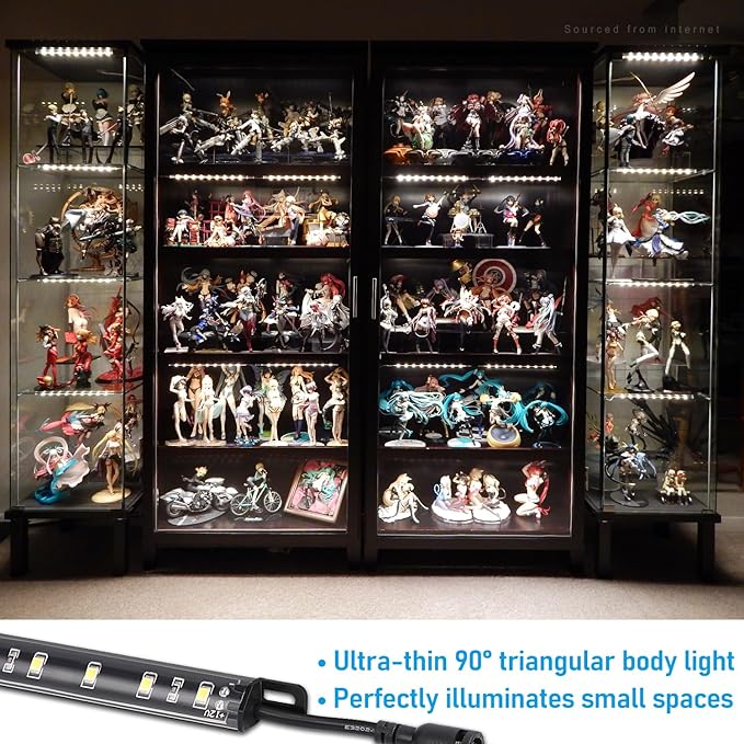 TORCHSTAR LED Safe Lighting Kit, (6) 12 Inch Linkable Light Bars + Rocker Switch + UL Power Adapter, 900LM, Input 100-240V, for Under Cabinet Gun Safe Locker Closet Showcase, 5000K Daylight TORCHSTAR