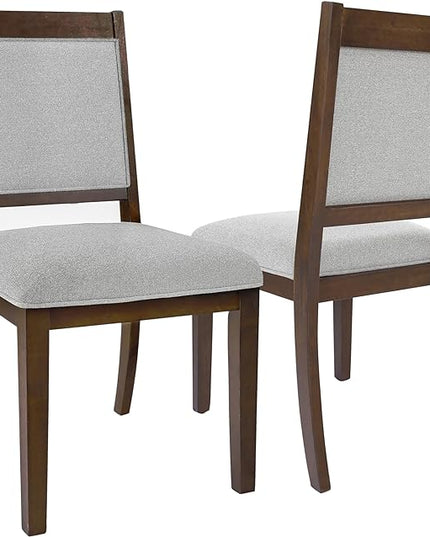 HomePop Classic Parsons Dining Chairs, Gray solid woven (set of 2) - LeafyLoom