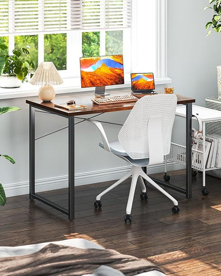 Coleshome 40 Inch Computer Desk, Modern Simple Style Desk for Home Office, Study Student Writing Desk, Vintage - LeafyLoom