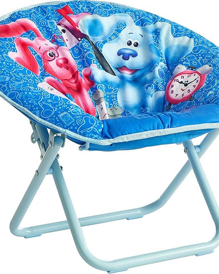Nickelodeon Blues Clues Toddler 19” Folding Saucer Chair with Cushion, Ages 3+, Polyester - LeafyLoom