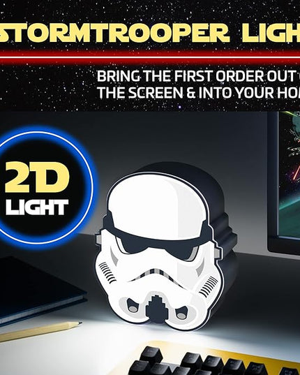 Paladone Star Wars Officially Licensed Stormtrooper Action Figure Icon Light, 6.3-inch Trooper Helmut Night Light, Bedroom Décor Desk Lamp, Toy - LeafyLoom