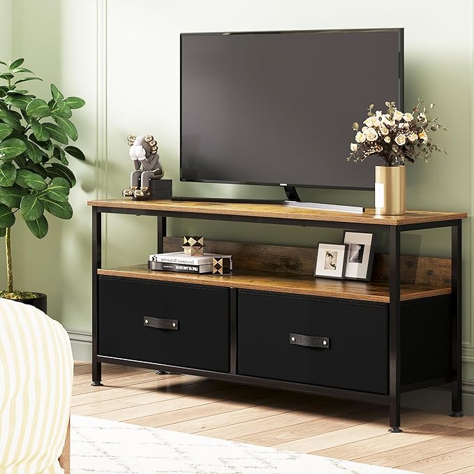 IDEALHOUSE Dresser TV Stand 50 Inch Entertainment Center with Storage TV Stand for Bedroom Small TV Stand Dresser with Drawers and Shelves, TV & Media Console Table Furniture for Living Room, Brown - LeafyLoom