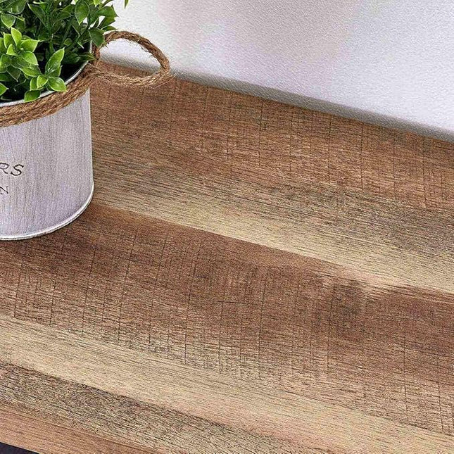 FATORRI Small Bookcase, Wood and Metal Low Short Bookshelf, Industrial Book Case and Rustic Book Shelf for Small Space (Rustic Oak) - LeafyLoom