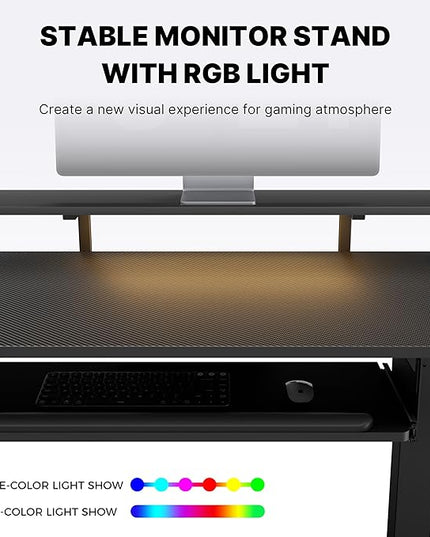 EUREKA ERGONOMIC Standing Desk (61"x43")- L Shaped Desk with Keyboard Tray Adjustable Height Sit Stand Computer Desk Corner Gaming Ergo Desk w Memory Presets, Monitor Stand, LED/USB/Dual Motor, Left - LeafyLoom