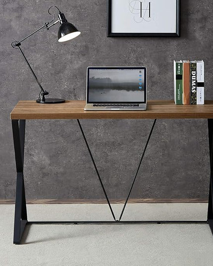 Computer Desk 47 in, Home Office Writing Desk, Modern Simple Style Wood Table, Brown - LeafyLoom