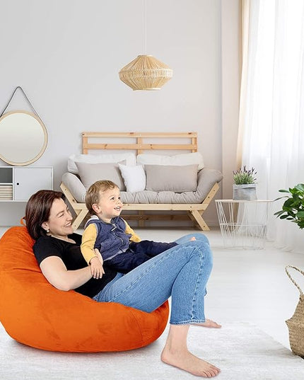 Bean Bag Stuffed Animal Storage Or Cover | No Filler | Extra Large | for Adults Or Kids | Double Stitched | Durable Zipper | Premium Microsuede - LeafyLoom