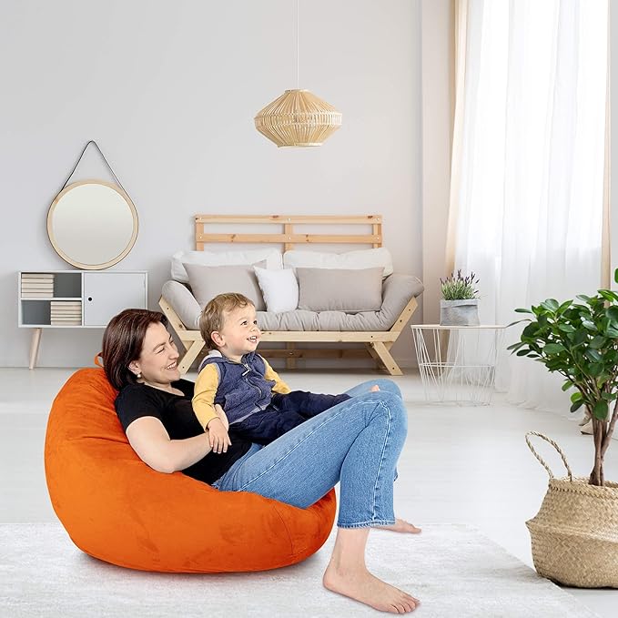 Bean Bag Stuffed Animal Storage Or Cover | No Filler | Extra Large | for Adults Or Kids | Double Stitched | Durable Zipper | Premium Microsuede - LeafyLoom