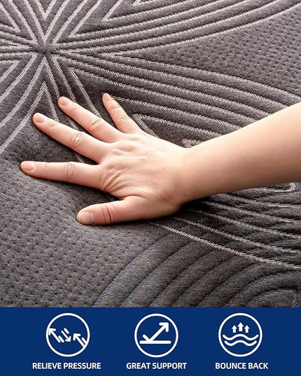 10 Inch Memory Foam Mattress in a Box,Cooling Gel Foam&Pressure Relief,Made in USA,CertiPUR-US Certified,Full Size Bed,75" X 54" X 10" - LeafyLoom