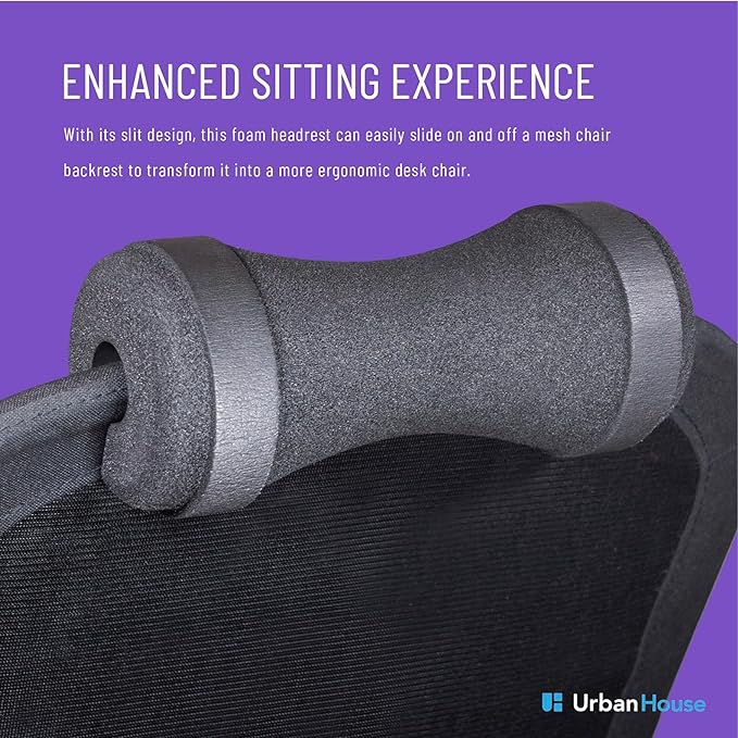 Neck Support Firm Pillow for Office Desk Mesh Chair without Headrest - LeafyLoom