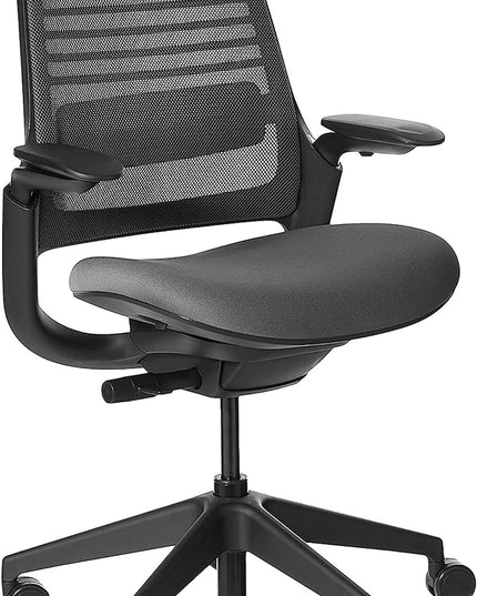 Steelcase Series 1 Office Chair - Ergonomic Work Chair with Wheels for Carpet - Helps Support Productivity - Weight-Activated Controls, Back Supports & Arm Support - Easy Assembly - Graphite - LeafyLoom