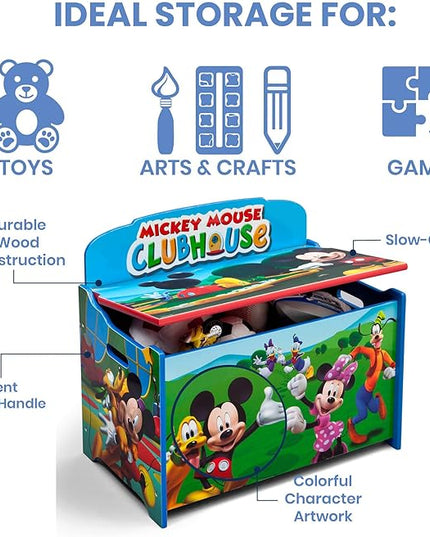Delta Children Deluxe Toy Box, Disney Mickey Mouse - LeafyLoom