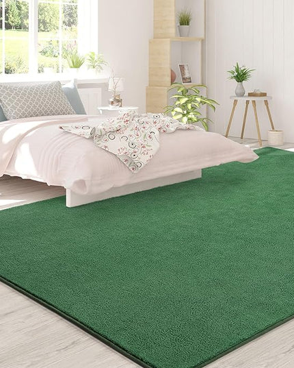 Area Rugs for Bedroom Living Room, 6x9 Green Super Soft Comfy Thickened Memory-Foam Indoor Carpets, Modern Aesthetic Minimalist Carpet for Boys Girls Adults Apartment Nursery Home Décor - LeafyLoom